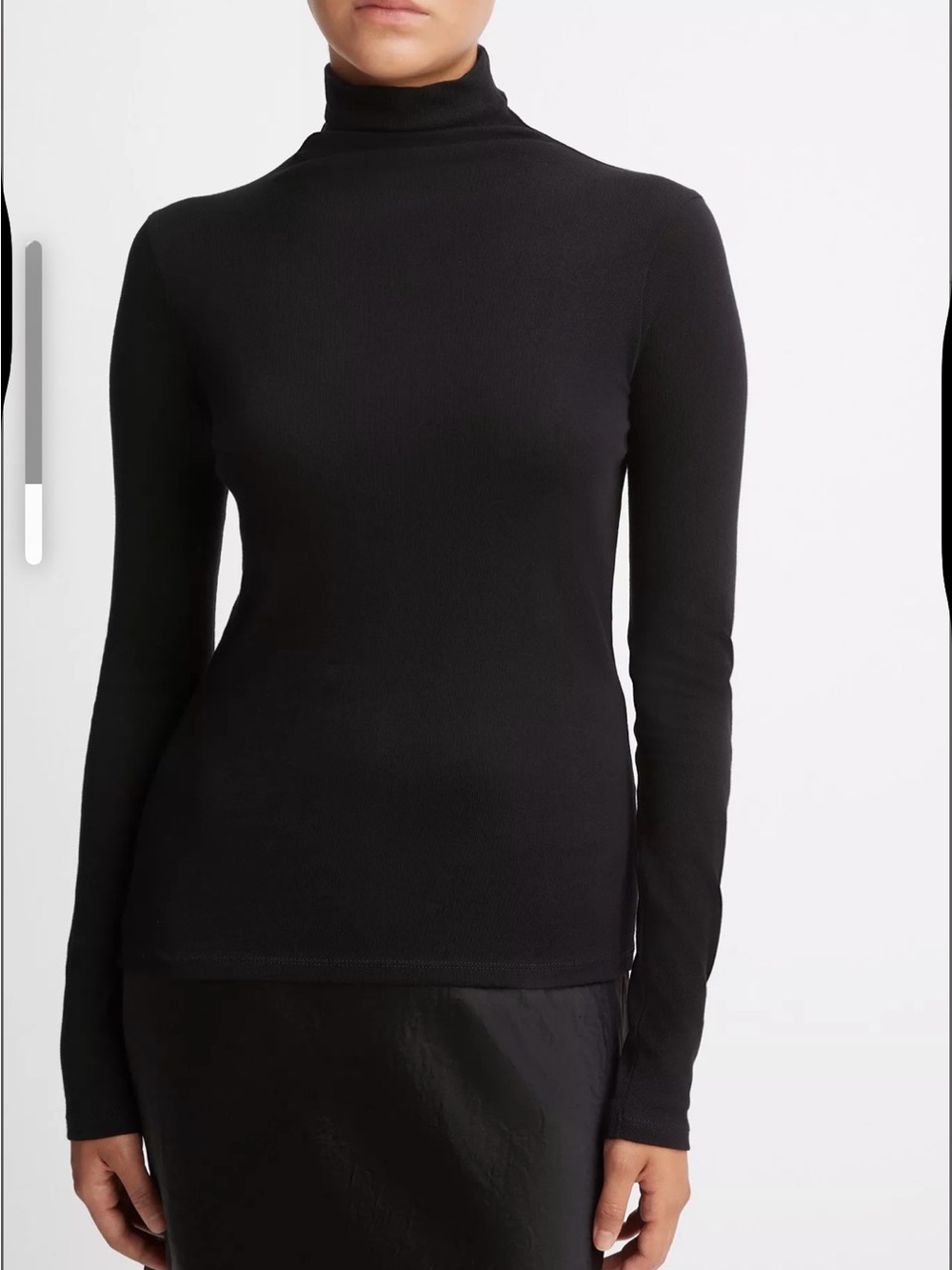 Vince Black Long-Sleeve Turtleneck Top